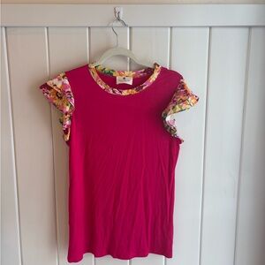 Floral Sleeve Pink Top